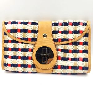 Kate Spade Raffia and Leather Clutch